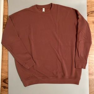 Alo micro waffle relaxation pullover, color: chestnut, size small